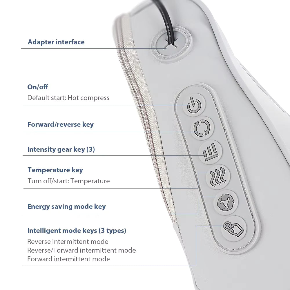 Electric Massage Pillow – Multi-Purpose Neck, Shoulder & Back Kneading Cushion with 20 Massage Heads