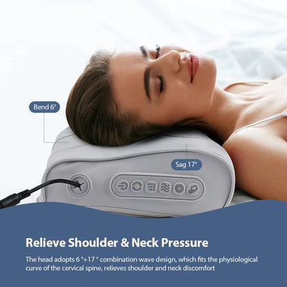 Electric Massage Pillow – Multi-Purpose Neck, Shoulder & Back Kneading Cushion with 20 Massage Heads