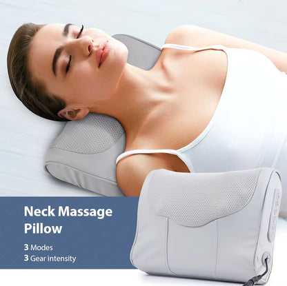 Electric Massage Pillow – Multi-Purpose Neck, Shoulder & Back Kneading Cushion with 20 Massage Heads