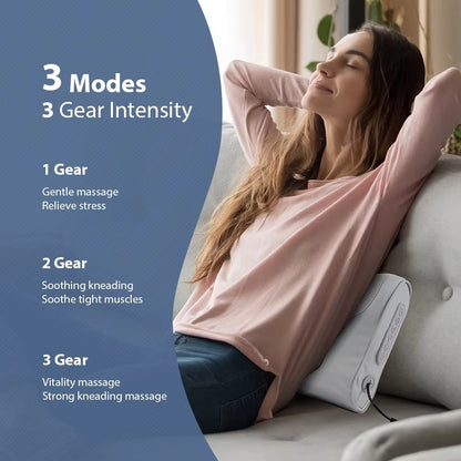 Electric Massage Pillow – Multi-Purpose Neck, Shoulder & Back Kneading Cushion with 20 Massage Heads